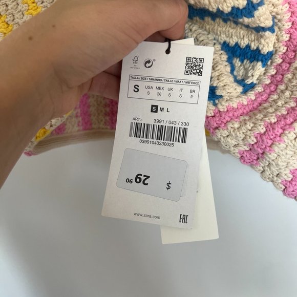 NWT Zara Colour Block Crop Top Small NWT - Picture 2 of 2